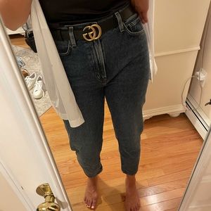 Gold sign strait leg denim jeans
